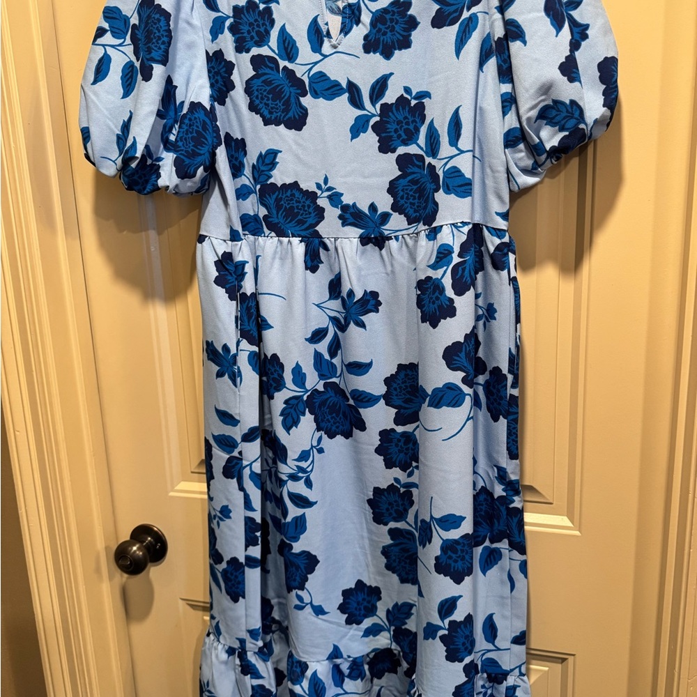 Sugarlips Blue Floral Dress - Large - Picture 3 of 3